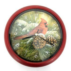 Mark Feldstein Wild Wings Cardinal Chirping Clock Works!